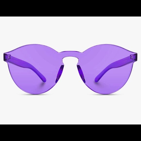 PURPLE Rimless Sunglasses Transparent - new in package - Picture 2 of 3